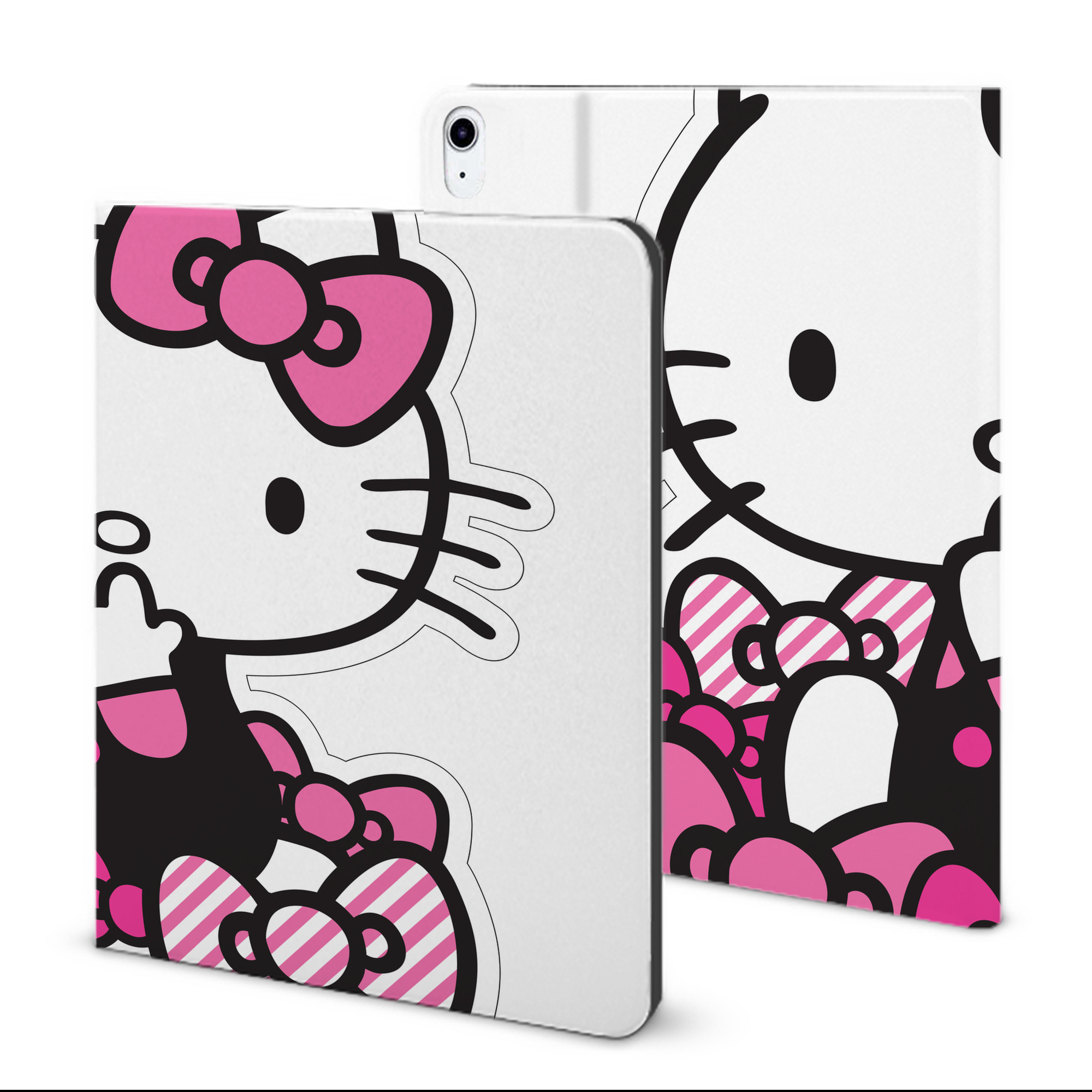 （画像用） Hello Kitty ハローキティ IPad ケース ブック型 PUレザー TPU 耐衝撃 軽量 薄型 ペン収納なし 全面保護 IPad 各モデル対応